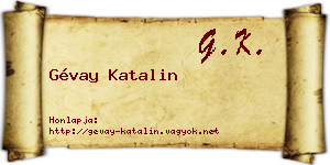 Gévay Katalin névjegykártya