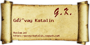 Gévay Katalin névjegykártya