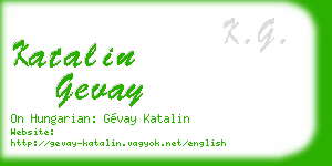 katalin gevay business card