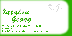 katalin gevay business card